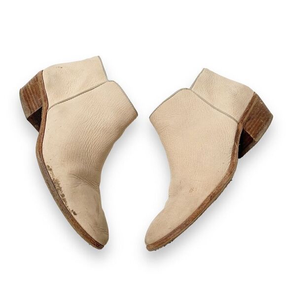 Sam Edelman Shoes Petty Leather Boot Beige Nubuck Ankle Boots Women’s Size 8.5 M - Picture 4 of 13
